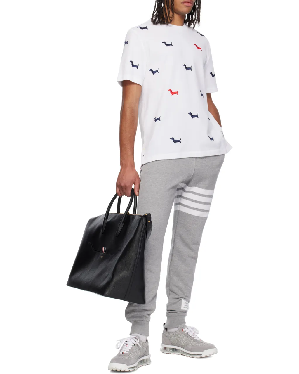 Dog-Embroidered Crewneck T-Shirt