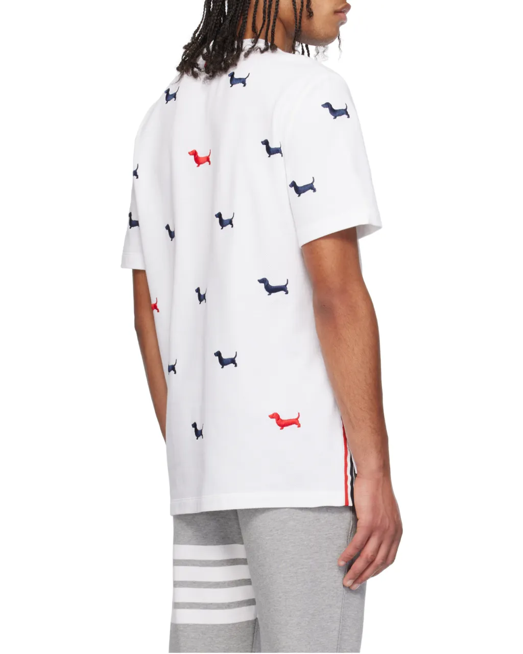Dog-Embroidered Crewneck T-Shirt