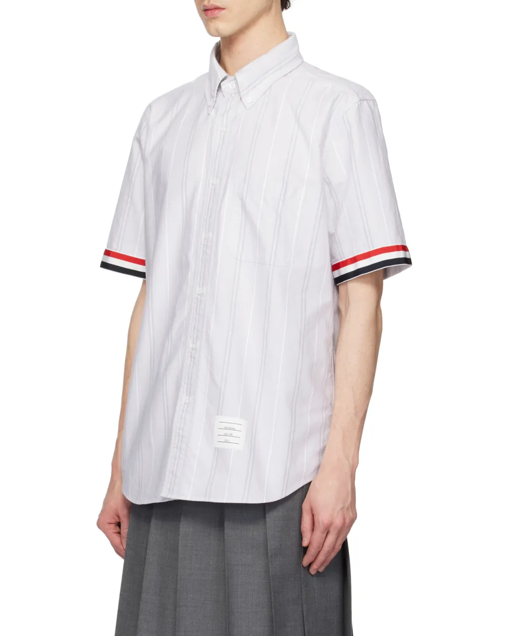 Rwb-Edge Striped Short-Sleeved Shirt