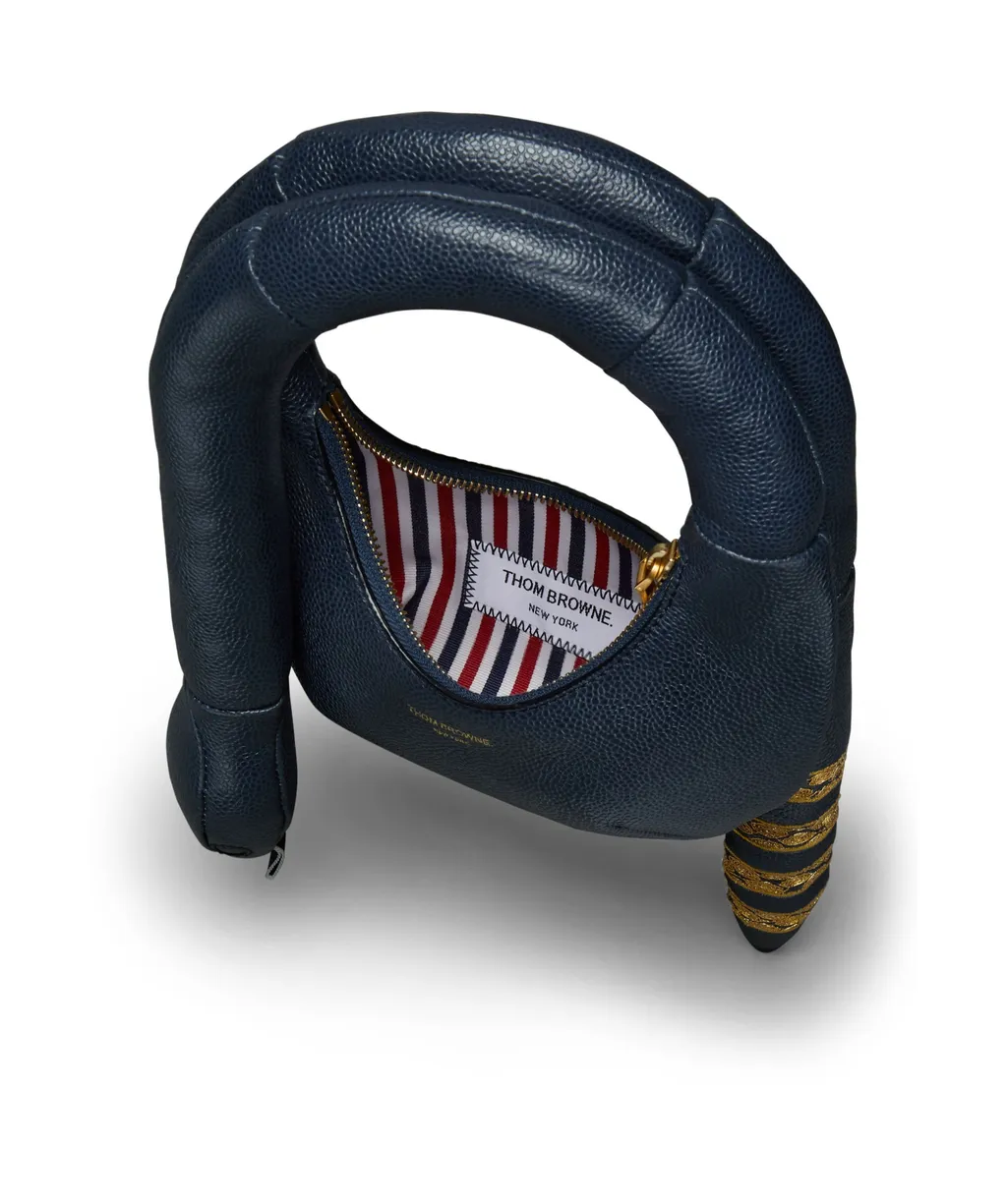 4-Bar Embroidered Snake-Shape Shoulder Bag