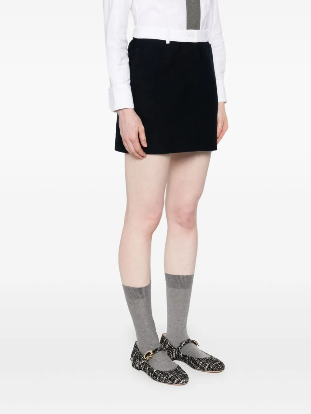 Contrast Waistband Mini Skirt