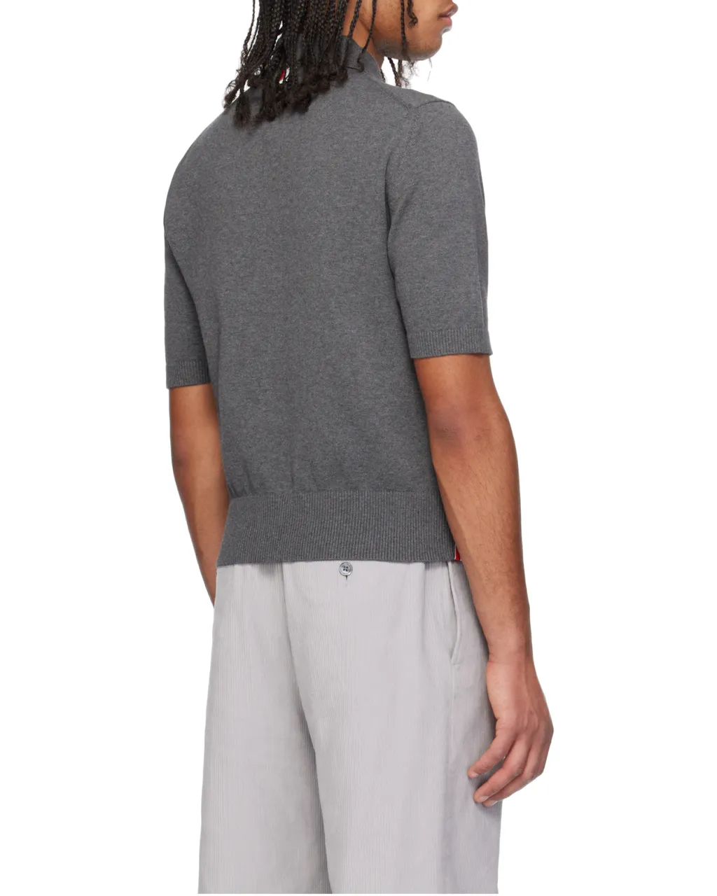 4-Bar Short-Sleeved Knitted Polo Shirt
