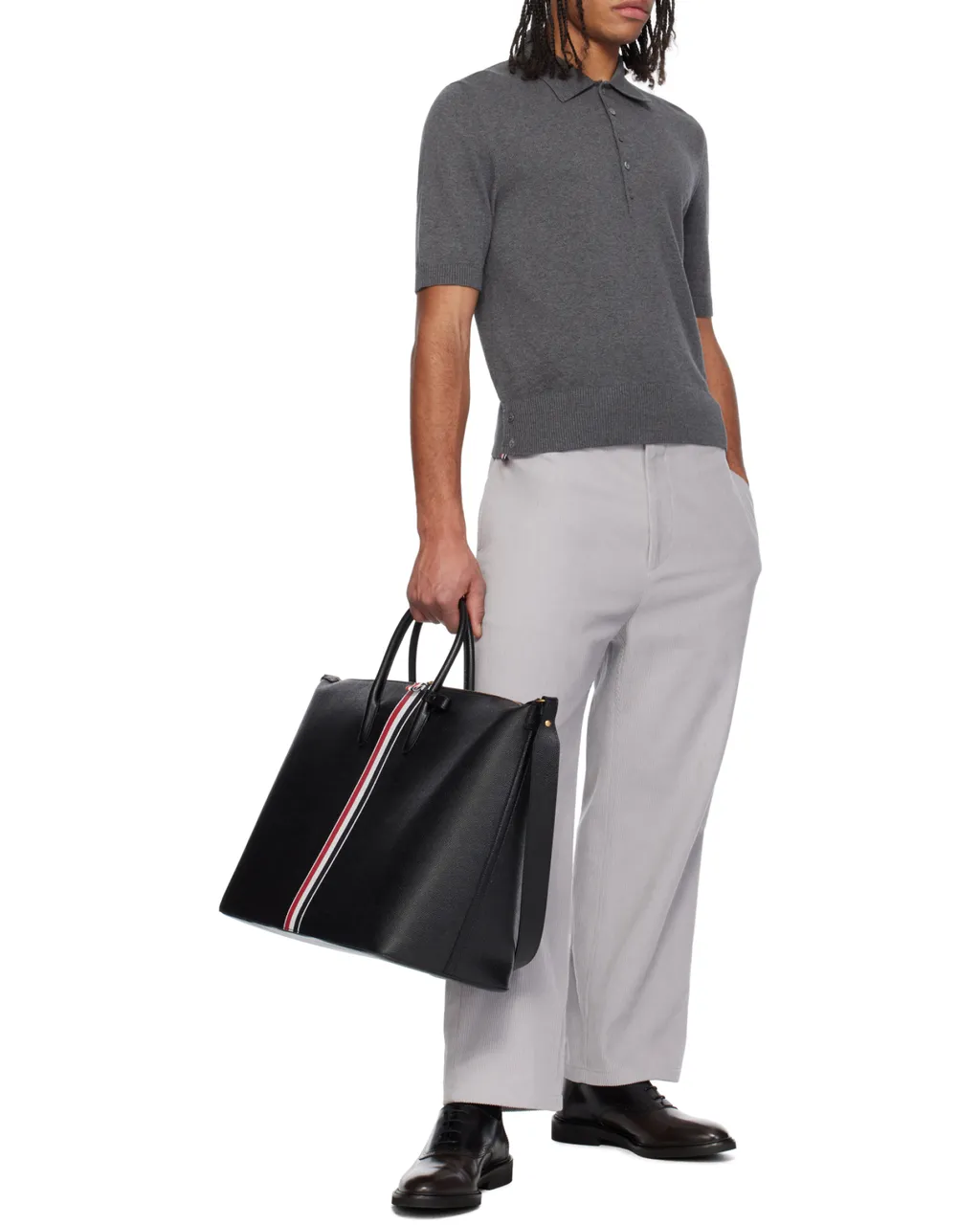 4-Bar Short-Sleeved Knitted Polo Shirt
