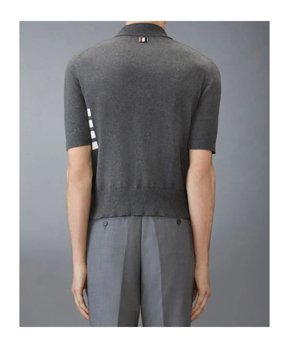4-Bar Short-Sleeved Knitted Polo Shirt