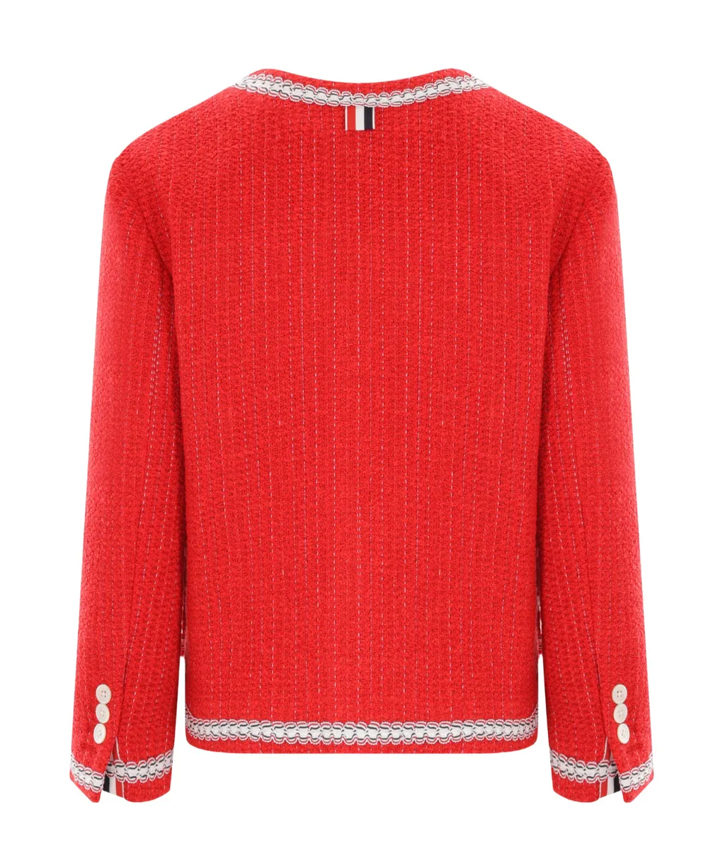 Crewneck Tweed Cardigan Jacket