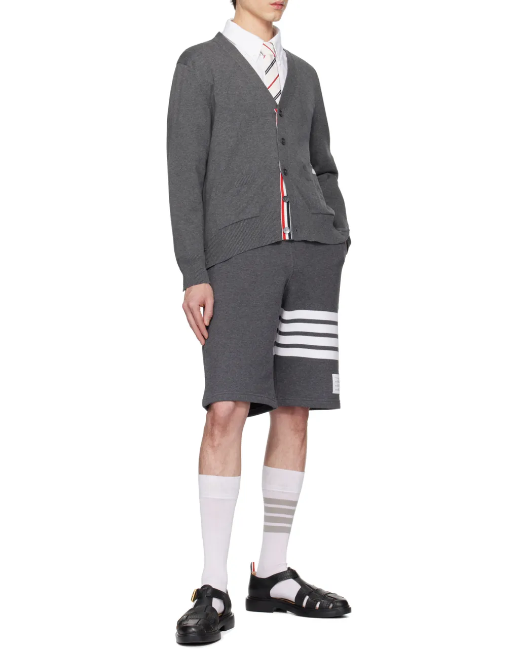 4-Bar V-Neck Relaxed-Fit Cardigan
