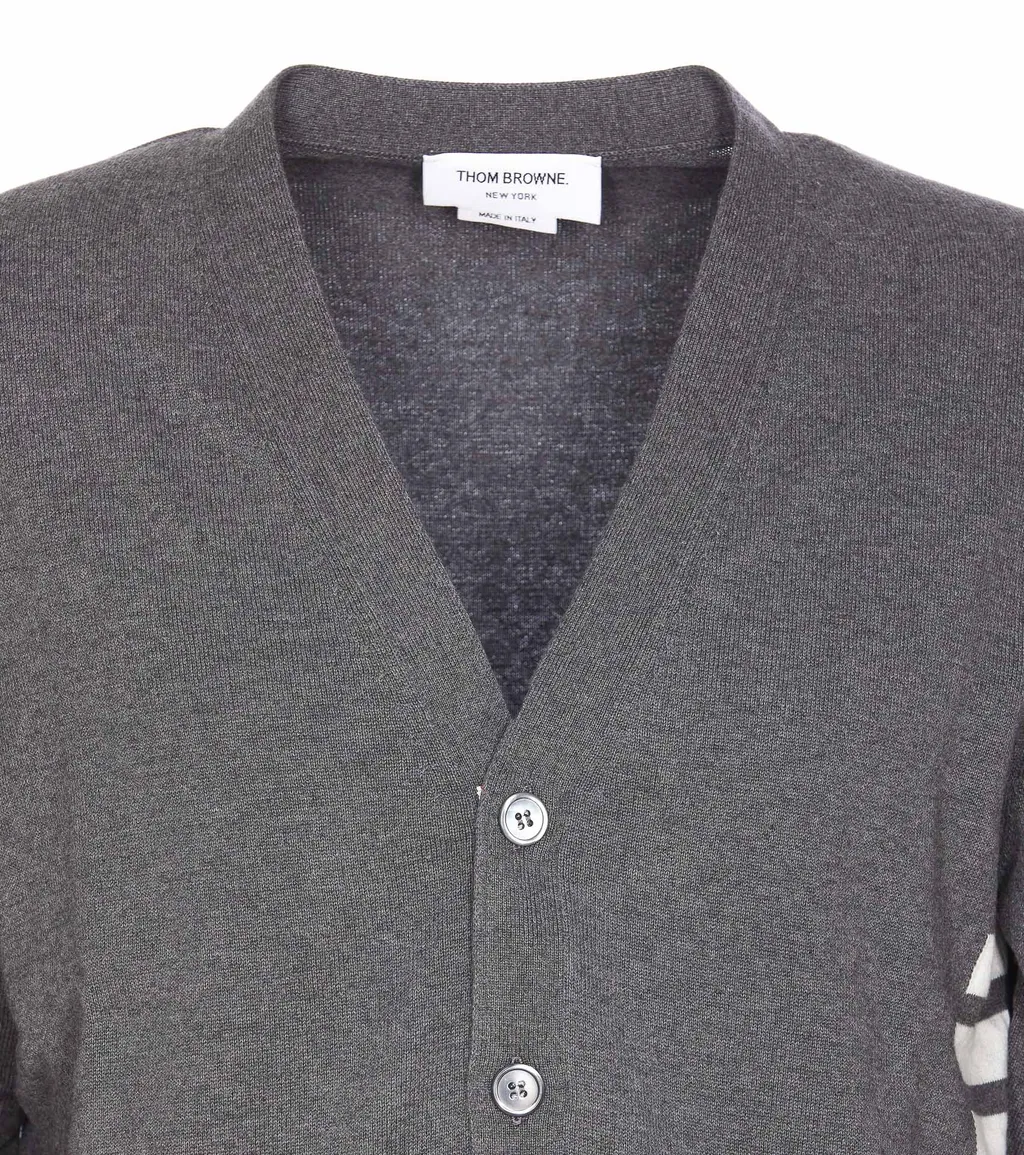 4-Bar V-Neck Relaxed-Fit Cardigan
