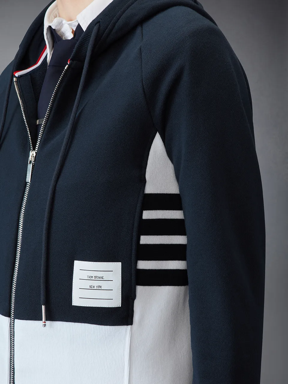 Logo Patch Zipped Hoodie