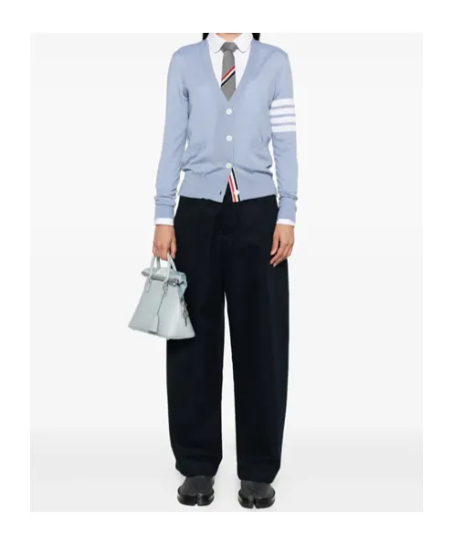 4-Bar V-Neck Knitted Cardigan