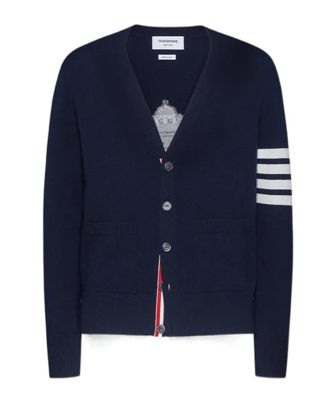 4-Bar Virgin-Wool Cardigan