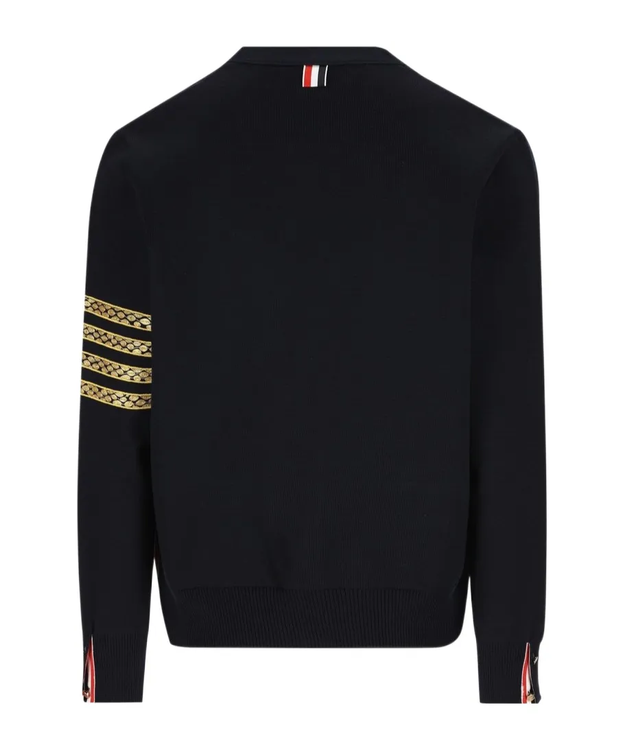 Graphic Embroidered V-Neck Cardigan