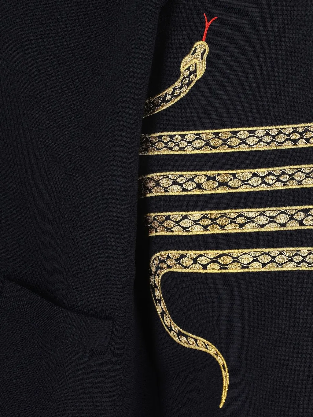 Graphic Embroidered V-Neck Cardigan