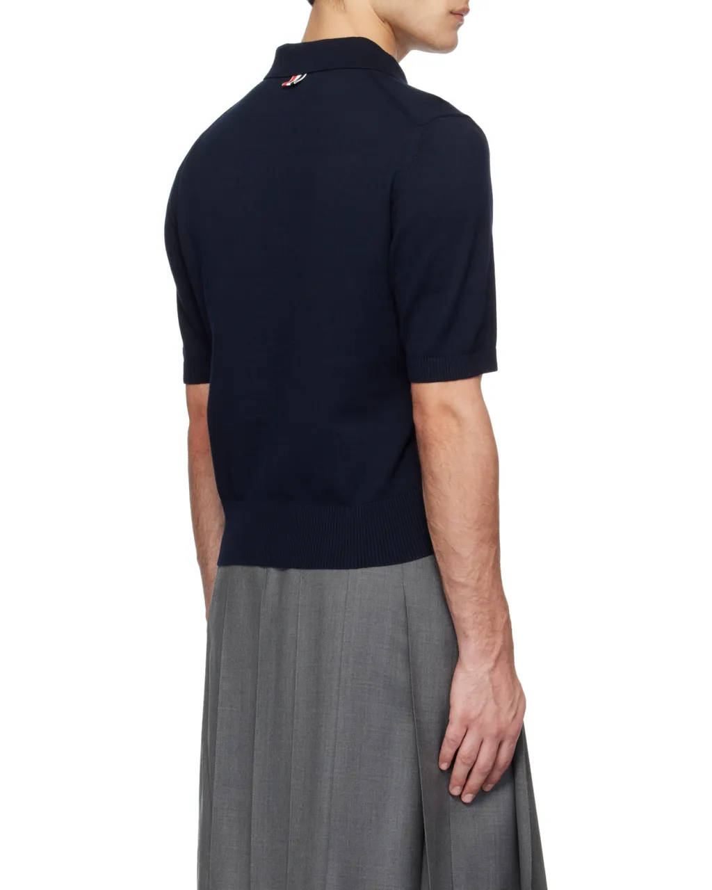 4-Bar Short-Sleeved Knitted Polo Shirt