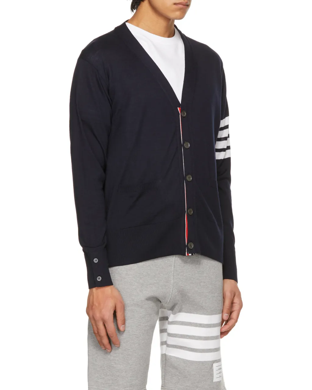 4-Bar Buttoned Cardigan