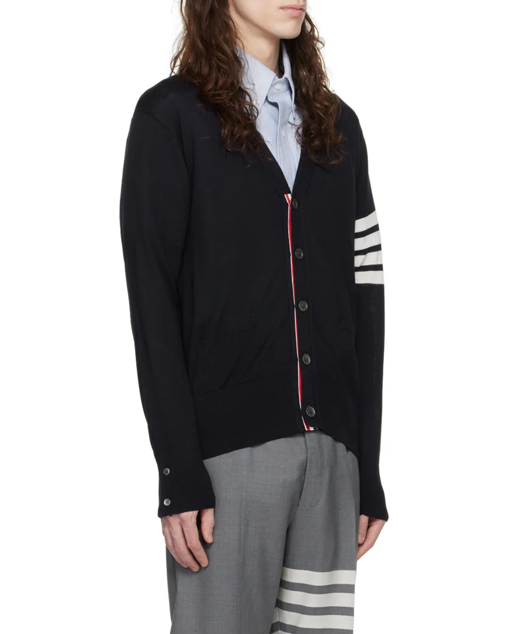 4-Bar Buttoned Cardigan