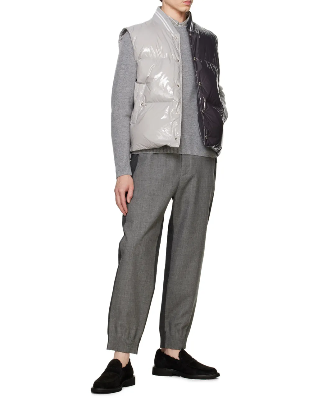 Two-Toned Sleeveless Down Gilet