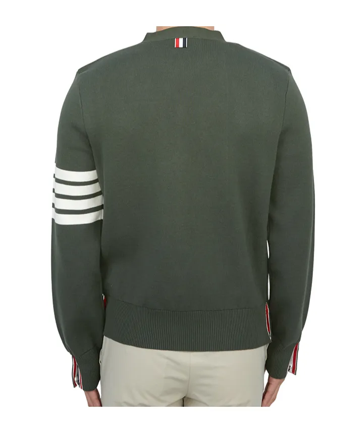 4-Bar Cotton Cardigan