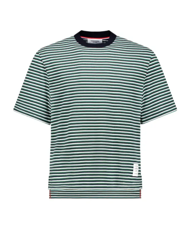 Striped Milano Ribbed Crewneck T-Shirt