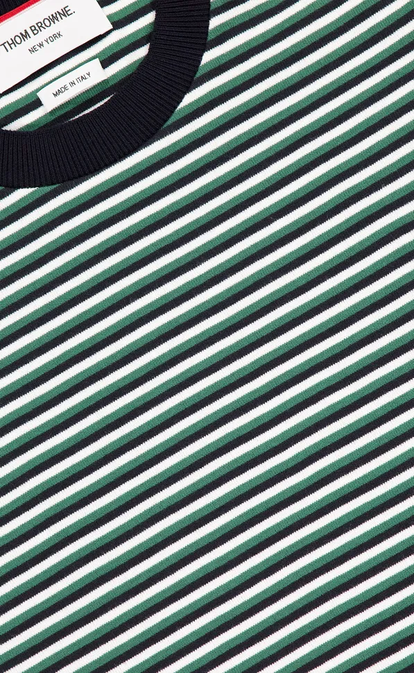Striped Milano Ribbed Crewneck T-Shirt