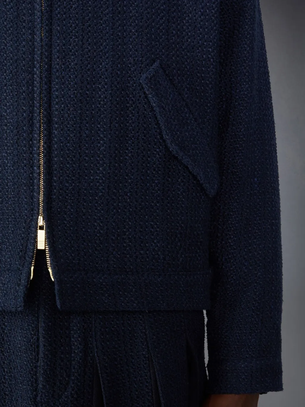Rwb-Striped Tweed Bomber Jacket