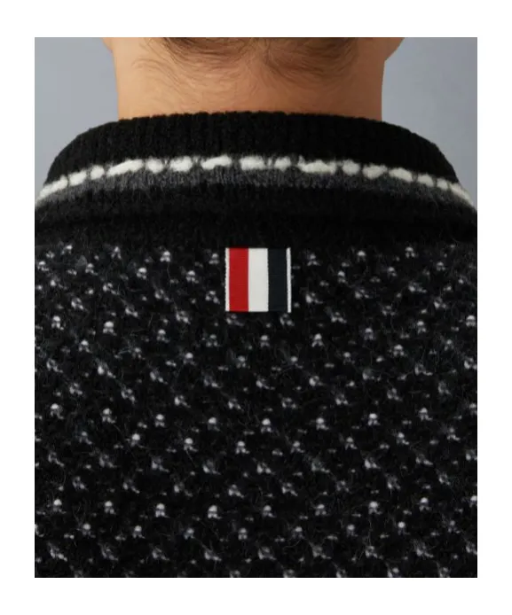 Spread-Collar Tweed Bomber Jacket