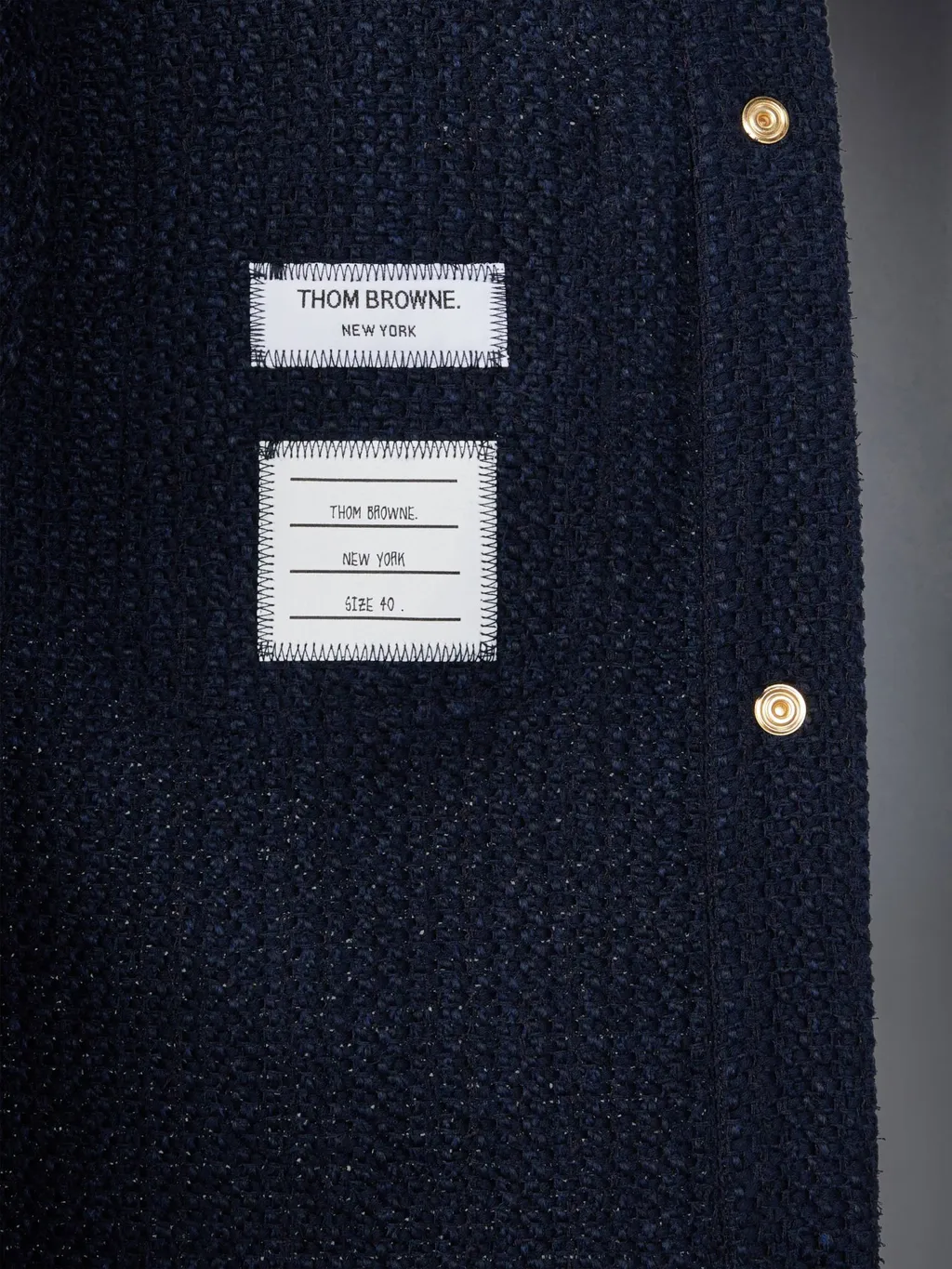 Rwb-Striped Tweed Button-Up Blazer
