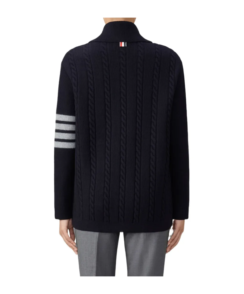 4 Bar Button-Up Cardigan