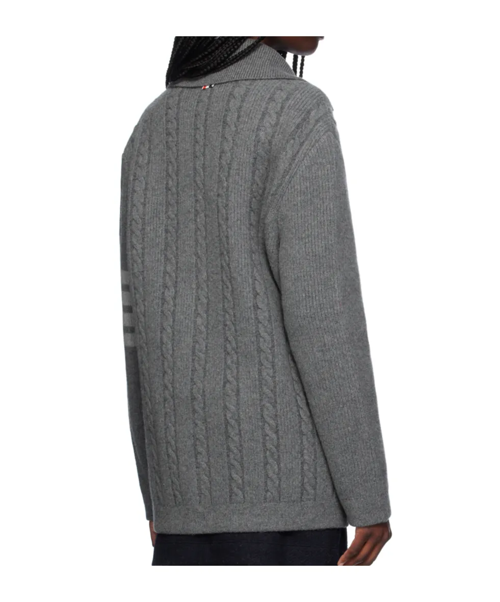 Cable-Knit Bomber Jacket