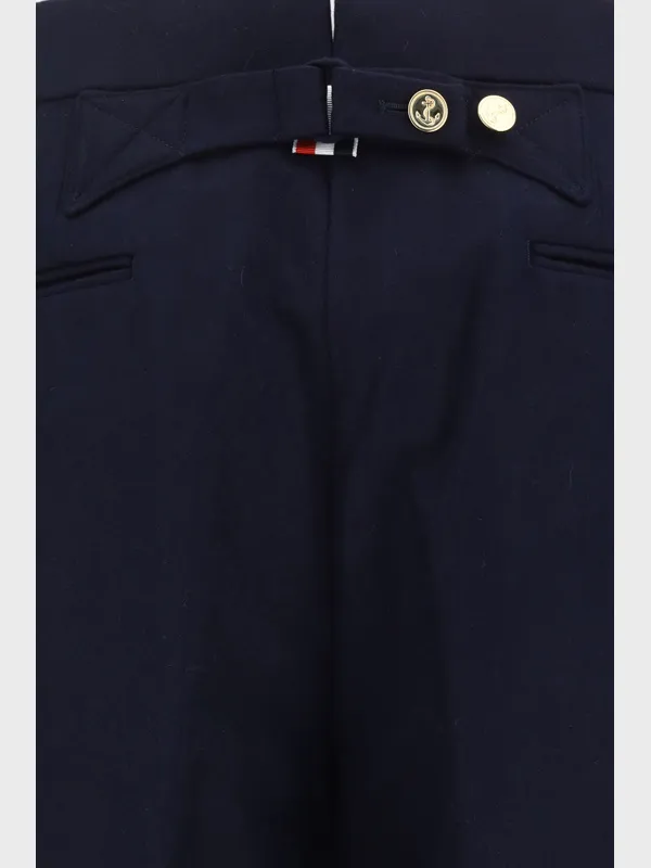 4-Bar Stripe Detailed Flannel Trousers