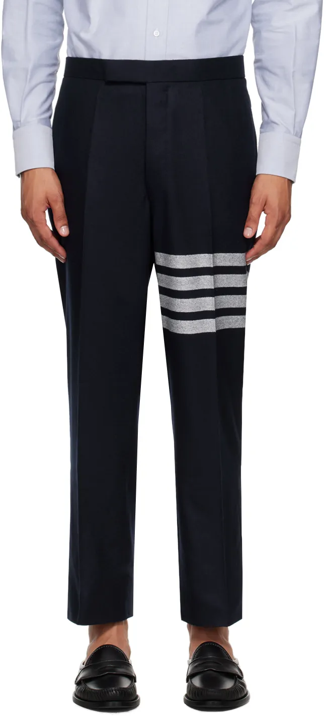 4-Bar Stripe Detailed Flannel Trousers