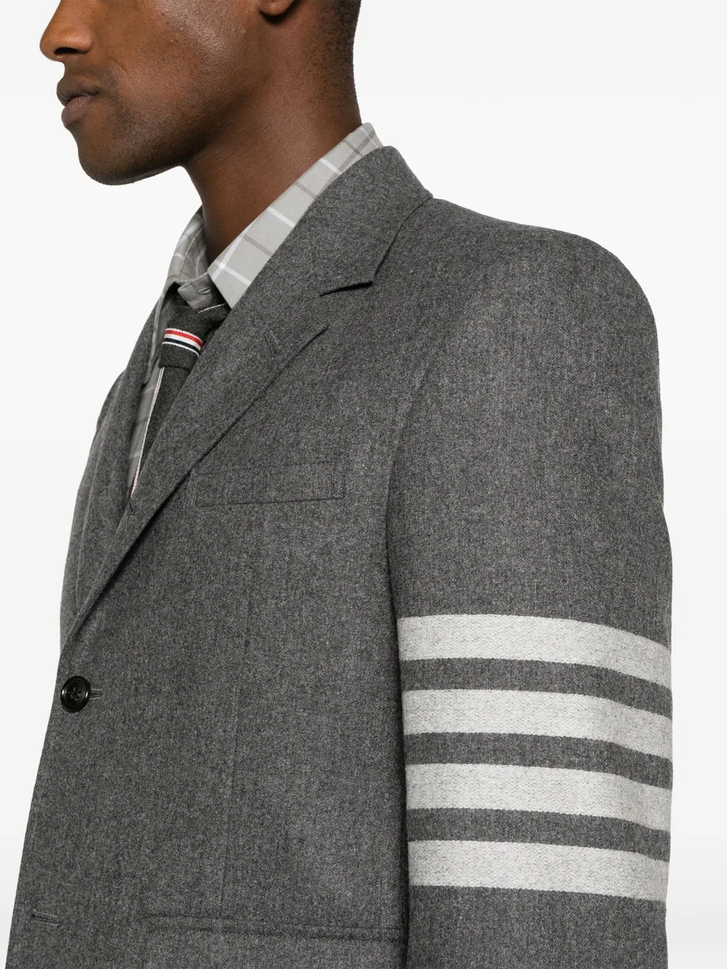 4-Bar Stripe Single-Breasted Blazer