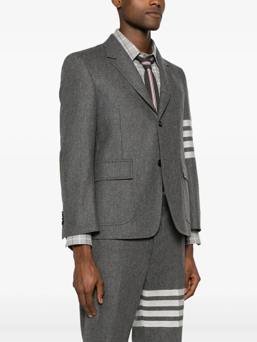 4-Bar Stripe Single-Breasted Blazer