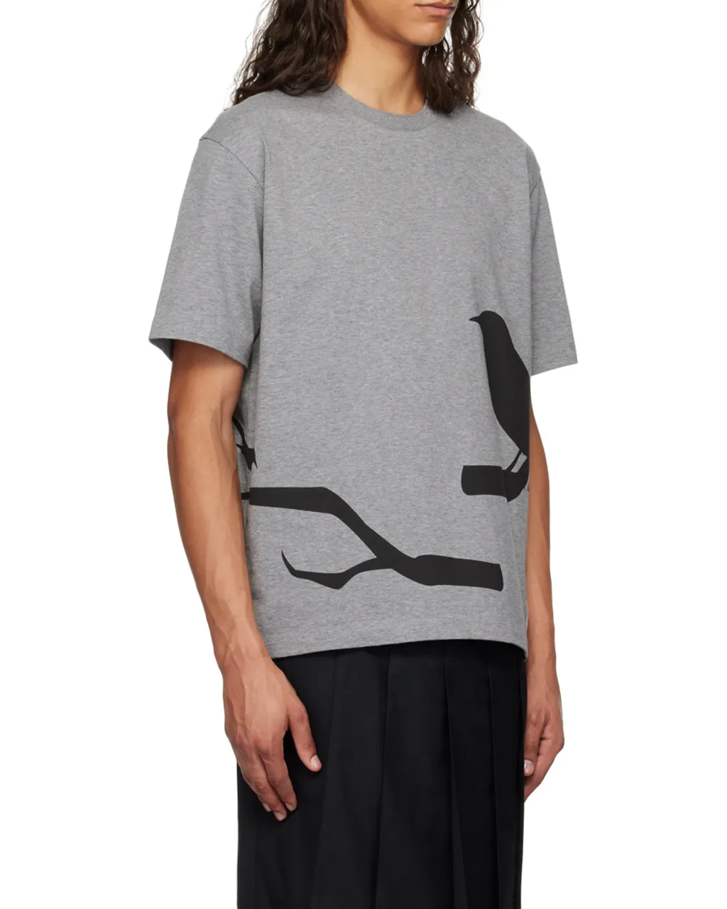 Raven-Print Cotton T-Shirt