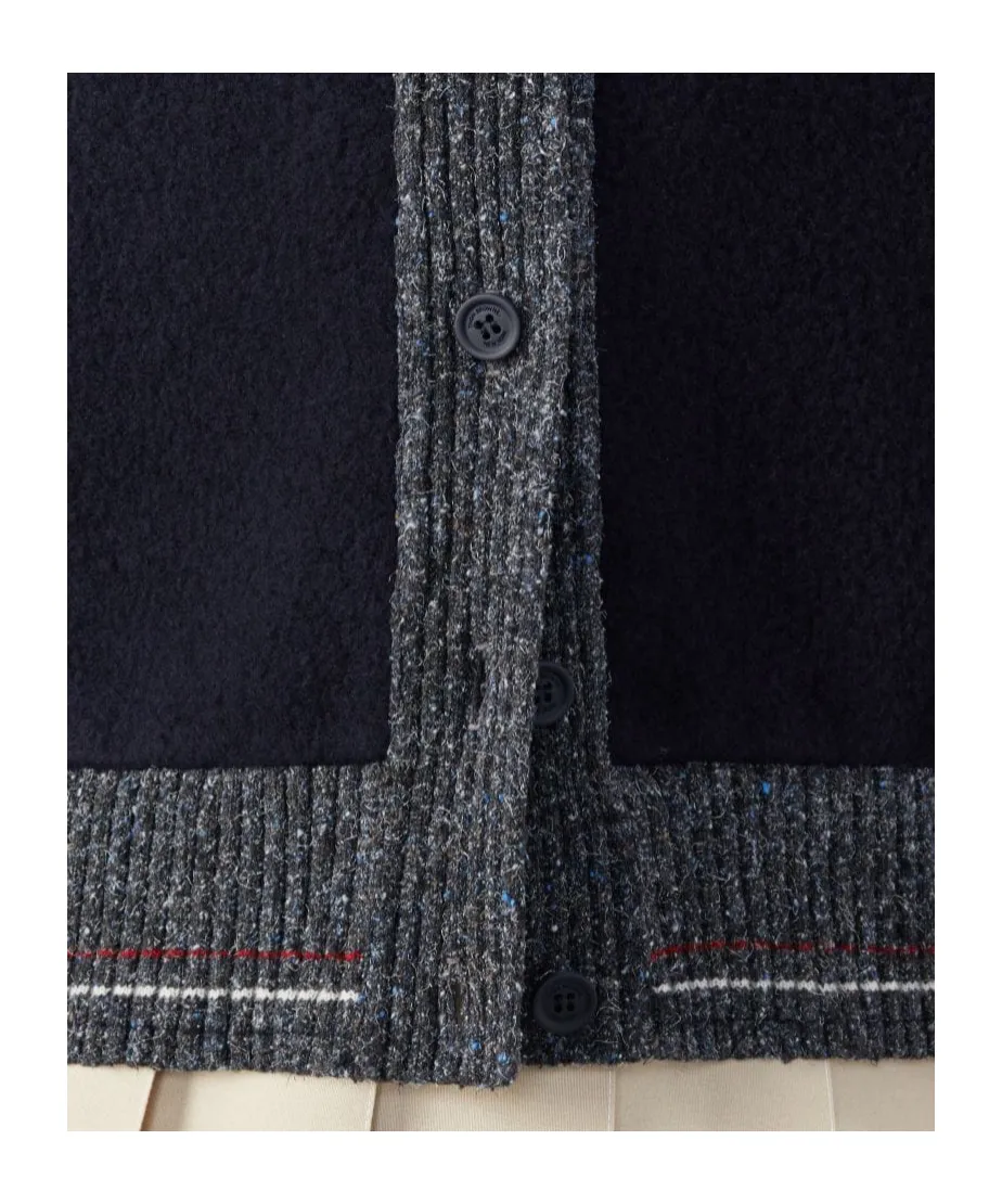 Speckled-Trim Long-Sleeved Cardigan