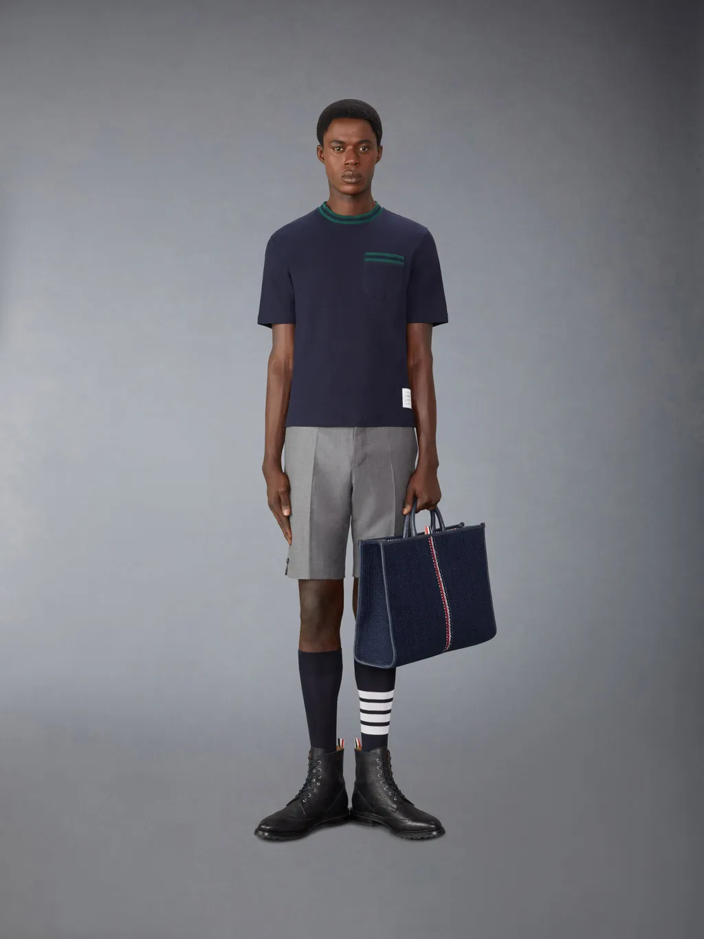 Pointelle-Knit Crewneck T-Shirt