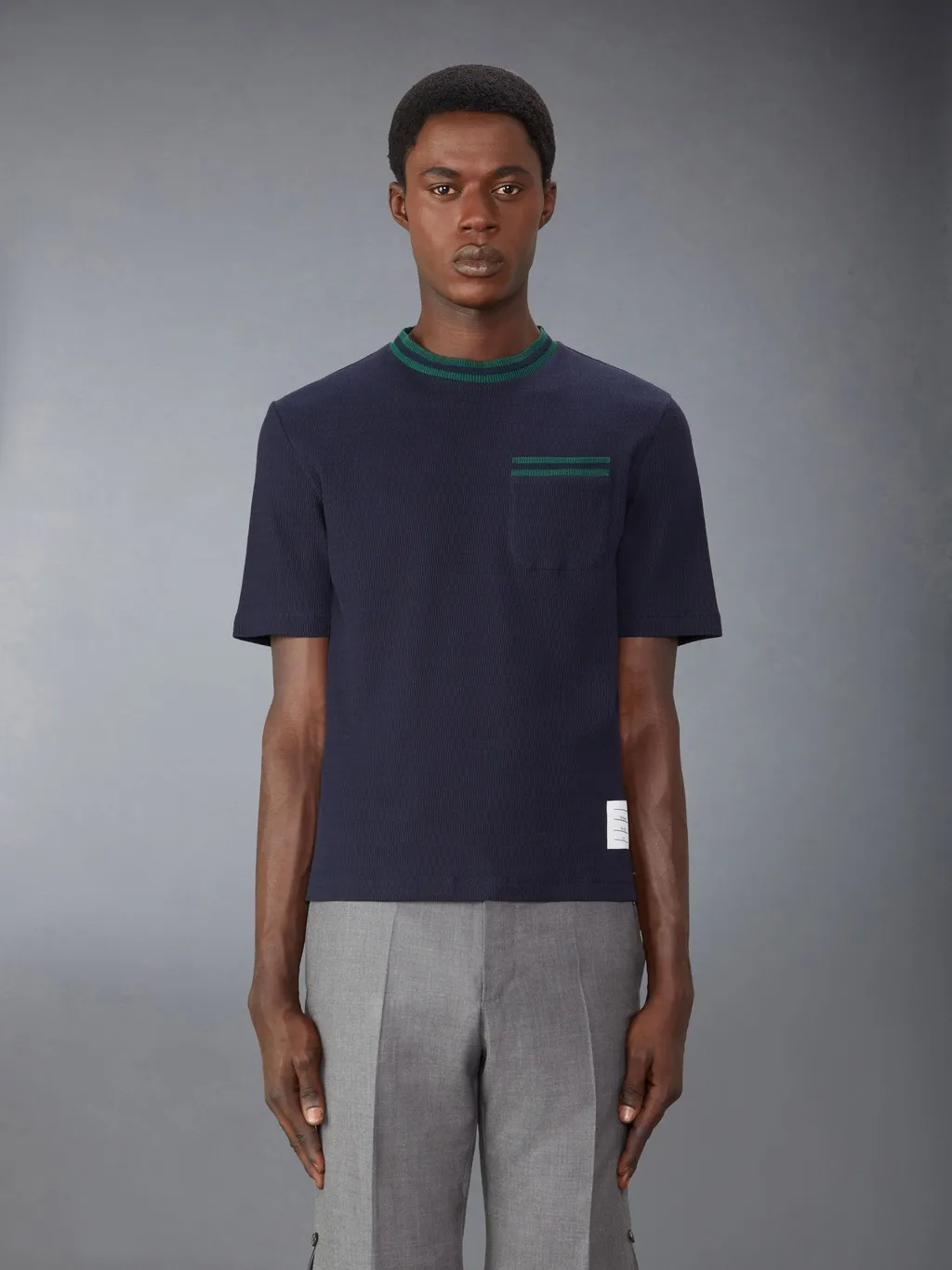 Pointelle-Knit Crewneck T-Shirt