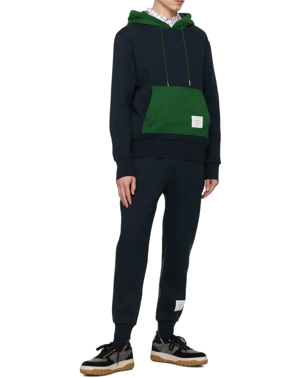 Colour-Block Drawstring Hoodie