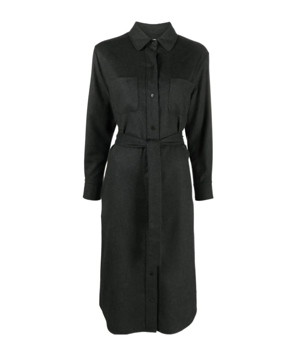 Belted Midi Shirt Dress