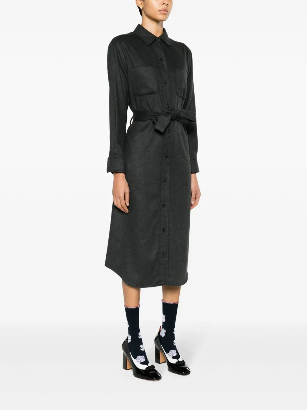 Belted Midi Shirt Dress