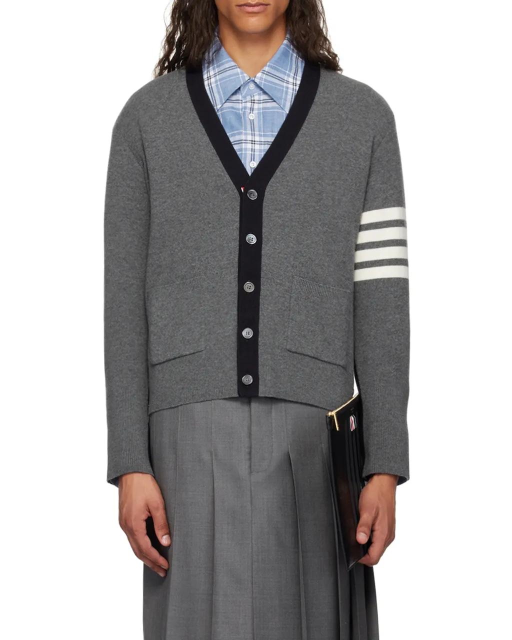 4-Bar Stripe Detailed Cardigan