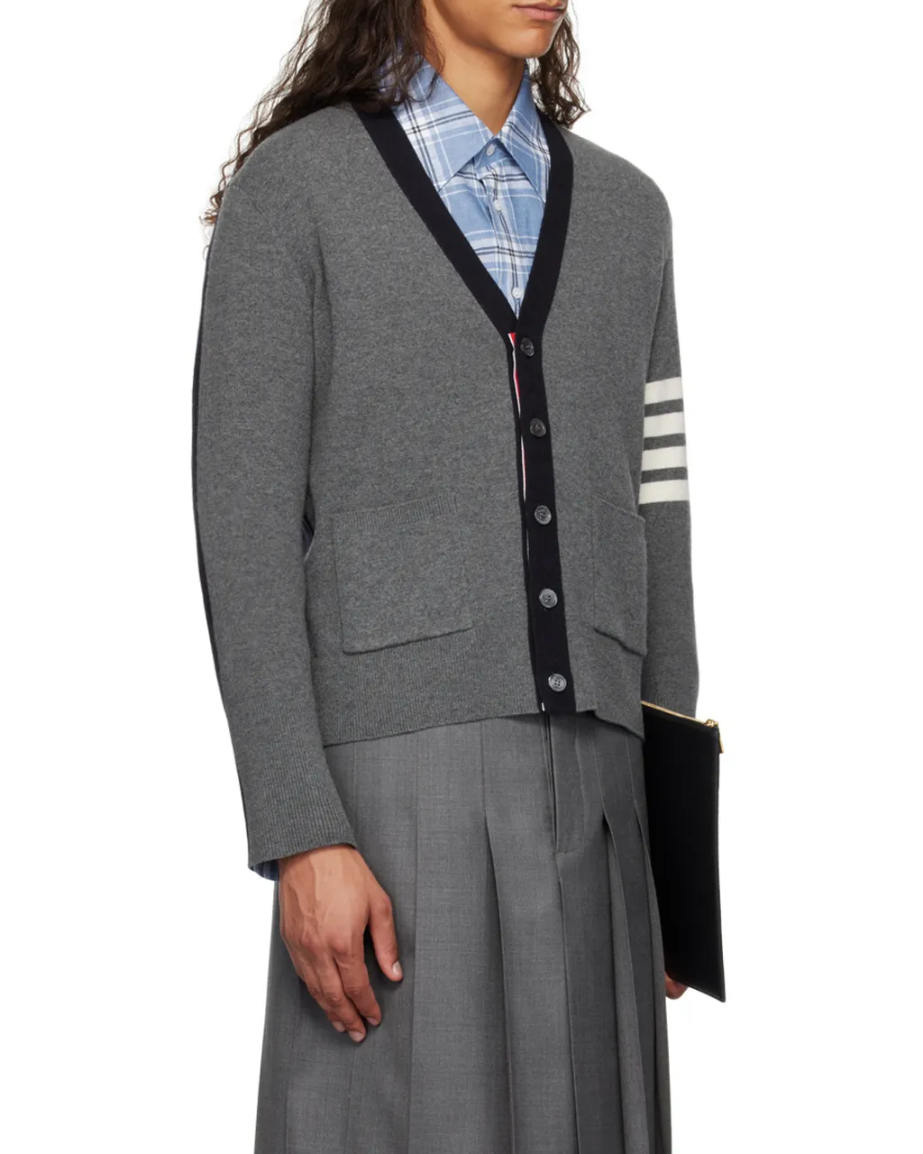 4-Bar Stripe Detailed Cardigan