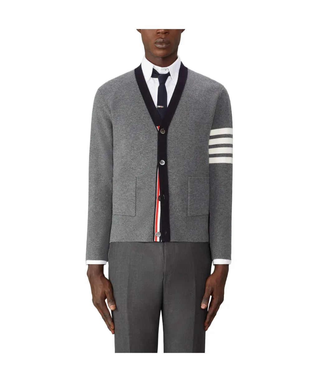 4-Bar Stripe Detailed Cardigan
