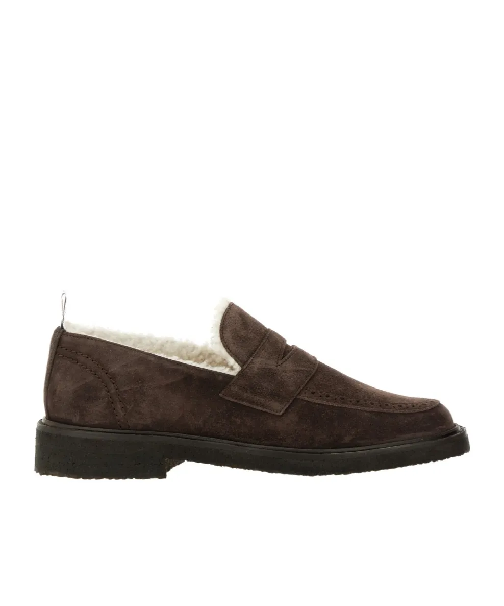 Shearling-Lined Penny Loafers