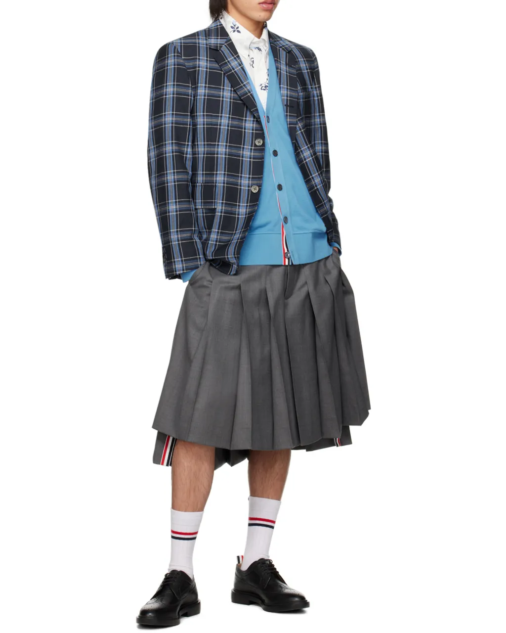 Checked Virgin Wool Blend Blazer