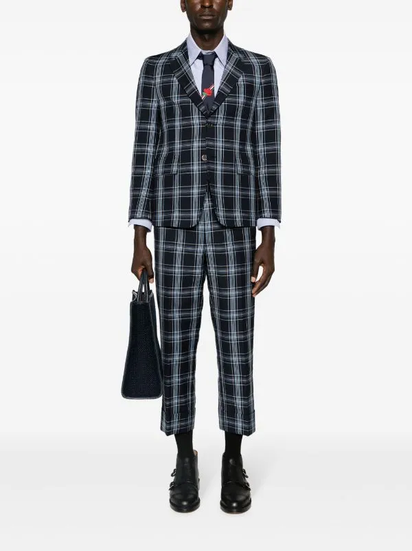 Checked Virgin Wool Blend Blazer