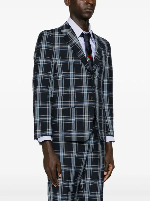Checked Virgin Wool Blend Blazer
