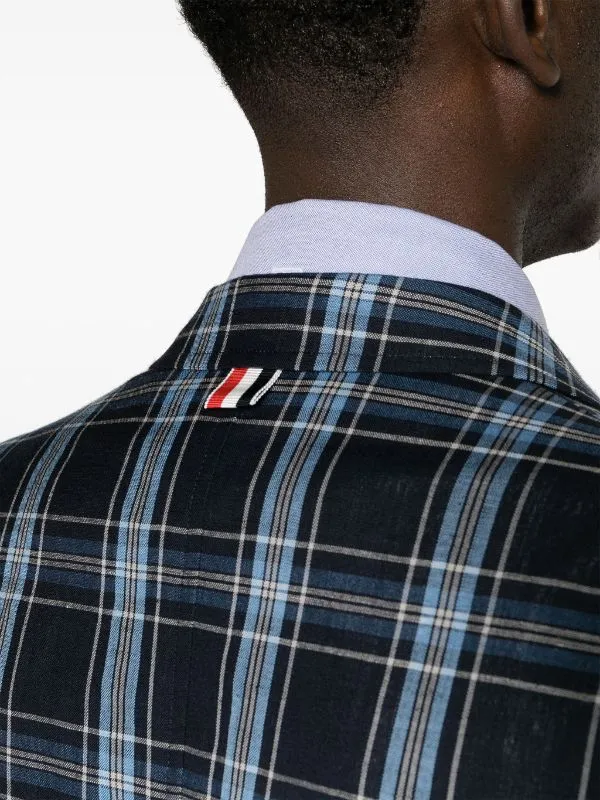 Checked Virgin Wool Blend Blazer