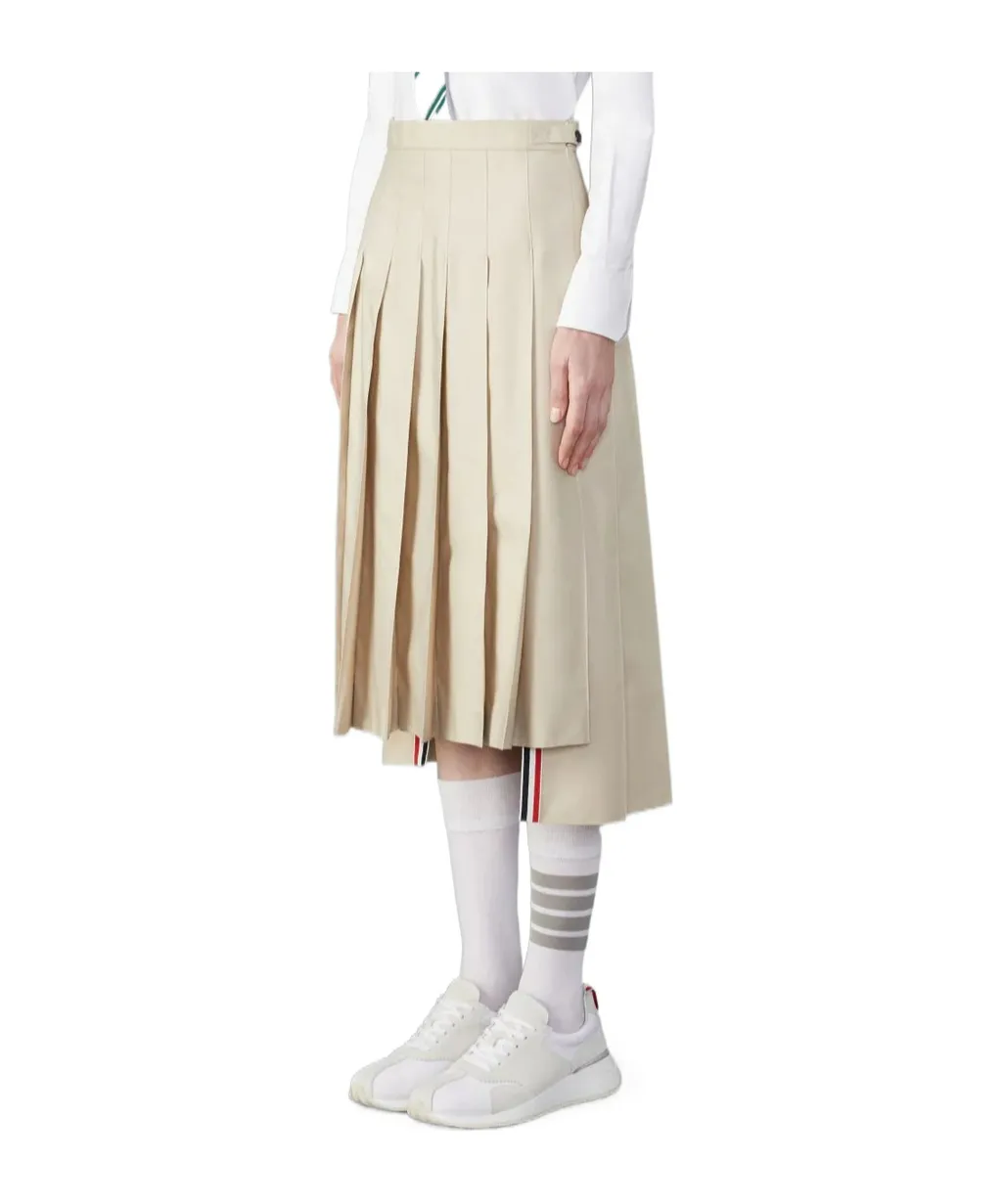 Rwb-Tab High-Low Hem Pleated Midi Skirt