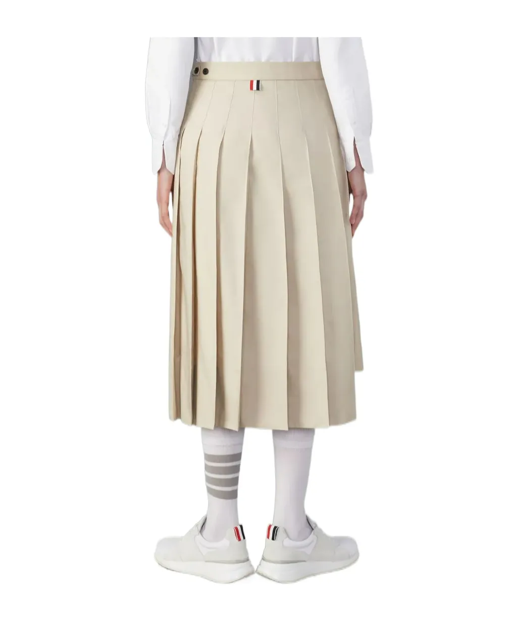 Rwb-Tab High-Low Hem Pleated Midi Skirt