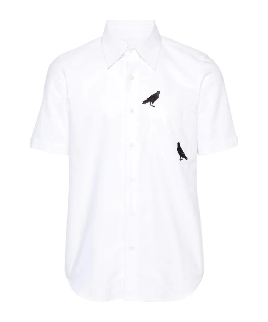 Raven-Embroidered Cotton Shirt